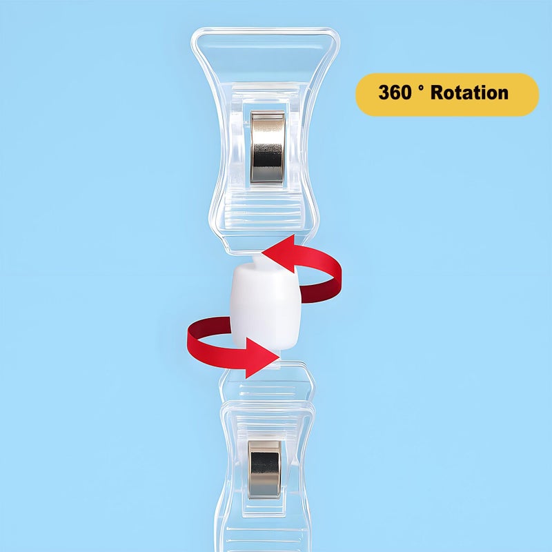 LJY 16 Pieces Clear Plastic Rotatable Merchandise Sign Display Mini Clip Tag Holders for Business Cards - Image 4